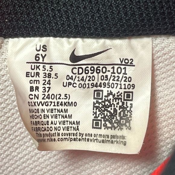 Nike Air Force 1 React GS 'Astronomy Blue Laser Crimson' Sneaker Shoe Womens 7.5 - Picture 10 of 11